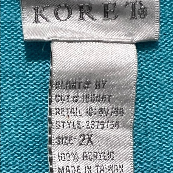Koret Blue Boxy Relaxed Short Sleeve Tee 2X - Picture 2 of 7